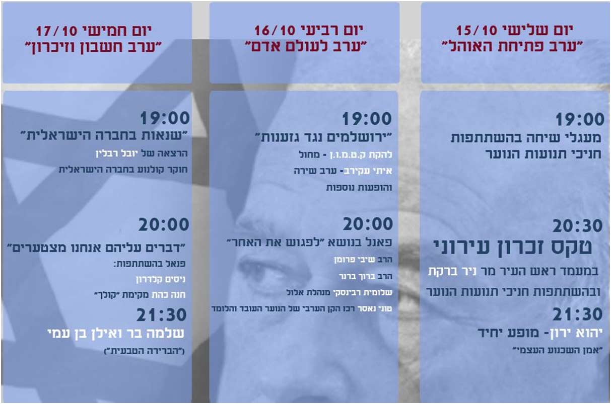 אוהל זיכרון לציון 18 שנה לרצח ראש הממשלה יצחק רבין ז"ל