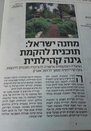 הוגשה בקשה לשינוי יעוד קרקע עבור הגינה הקהילתית במחנה ישראל