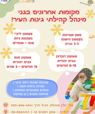 מקומות אחרונים במסגרות המינהל הקהילתי