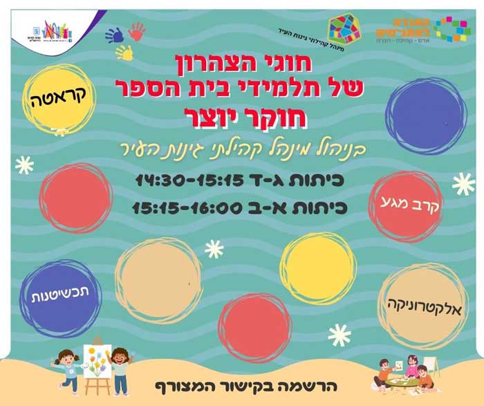 חוגי צהרון חוקר יוצר
